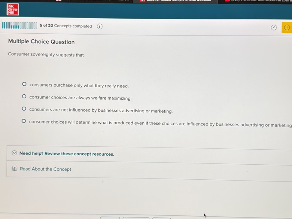 Multiple Choice Question Consumer | StudyX