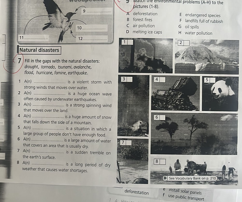 9 Match the environmental problems (A-H) to | StudyX