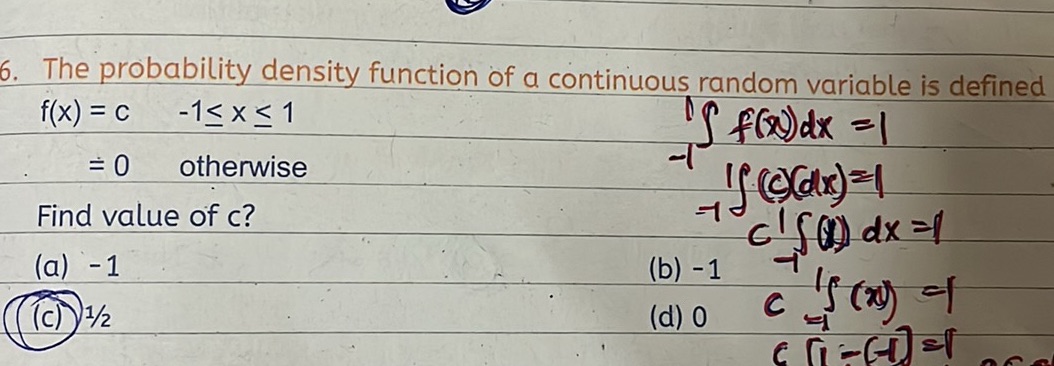 6. The probability density function of a | StudyX