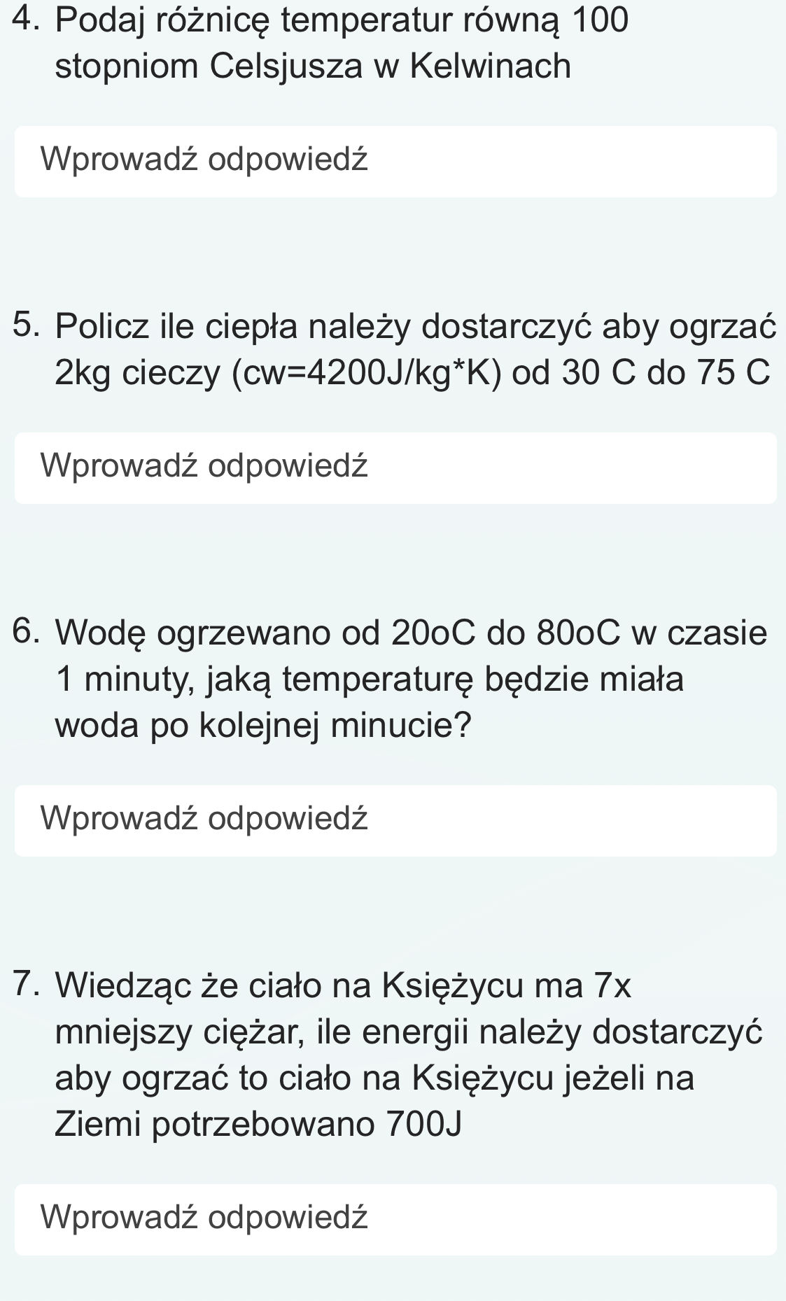 4. Podaj różnicę temperatur równą 100 | StudyX