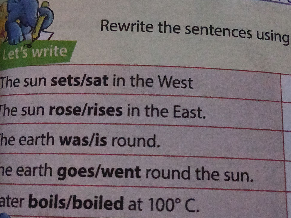 Sentences For Sun Rewrite the sentences using The sun | StudyX