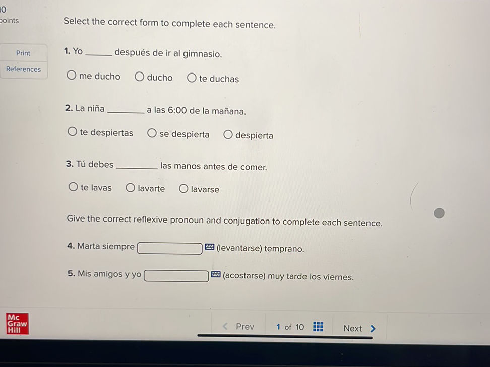 Select the correct form to complete each | StudyX