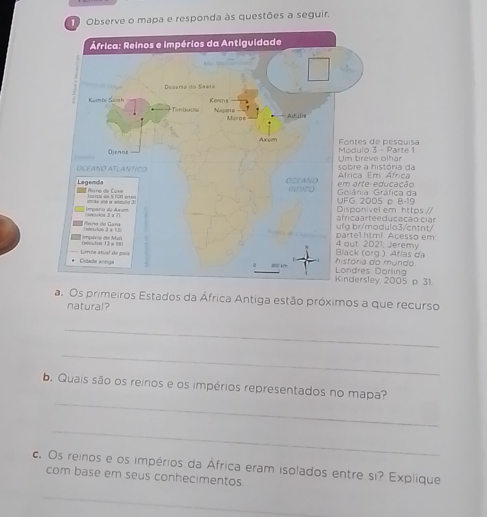 Observe o mapa e responda às questões a | StudyX