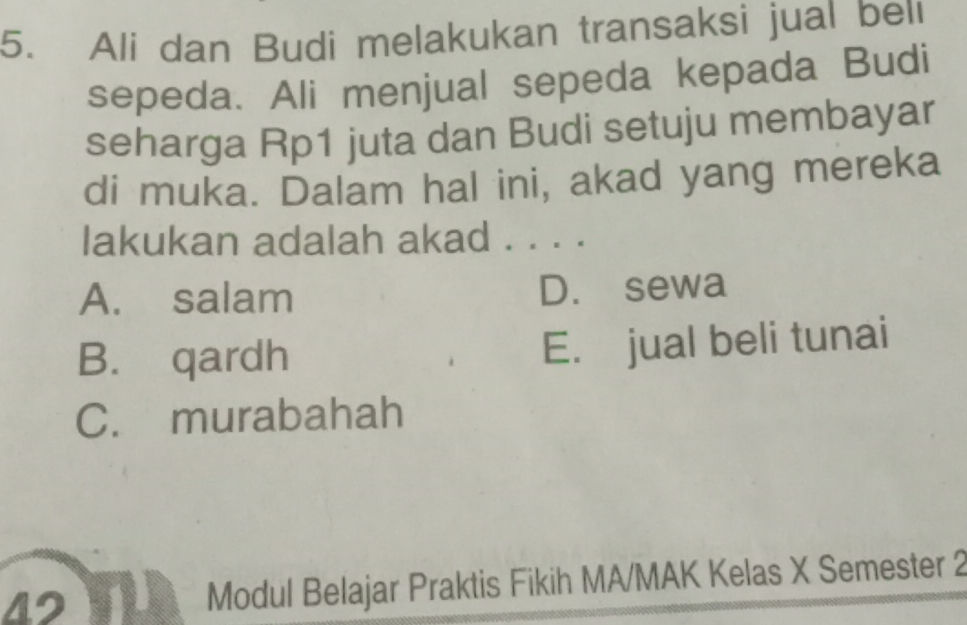 Question Ali 5. Ali dan Budi melakukan transaksi jual | StudyX