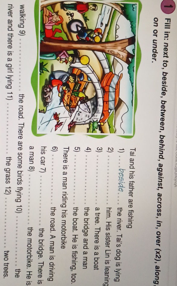 Fill in: next to, beside, between, behind, | StudyX