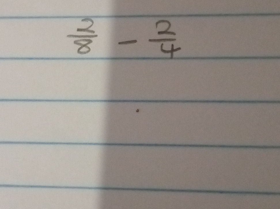 Subtracting Fractions: 2/8 - 2/4 | StudyX
