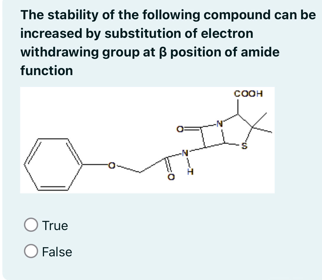 The stability of the following compound can | StudyX
