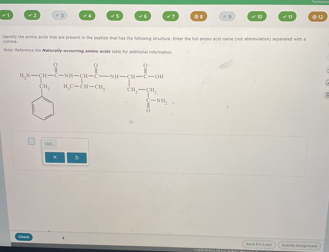 Identify the amino acids that are present in | StudyX