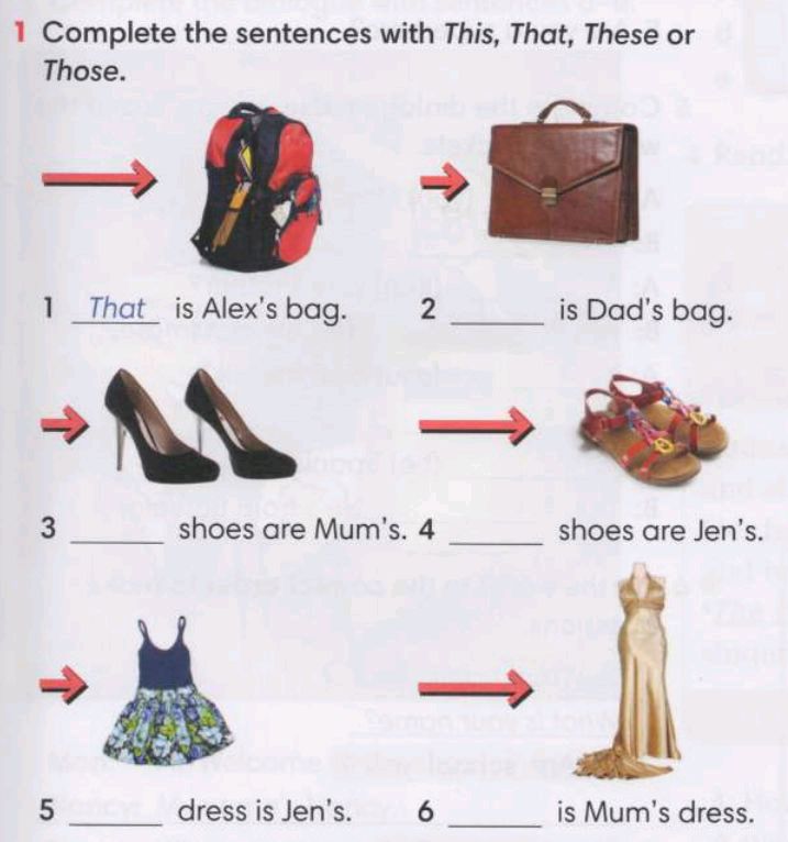 1 Complete the sentences with This, That, | StudyX