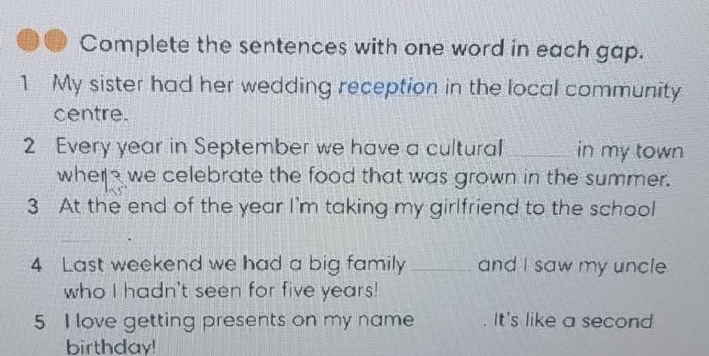 Complete the sentences with one word in each | StudyX