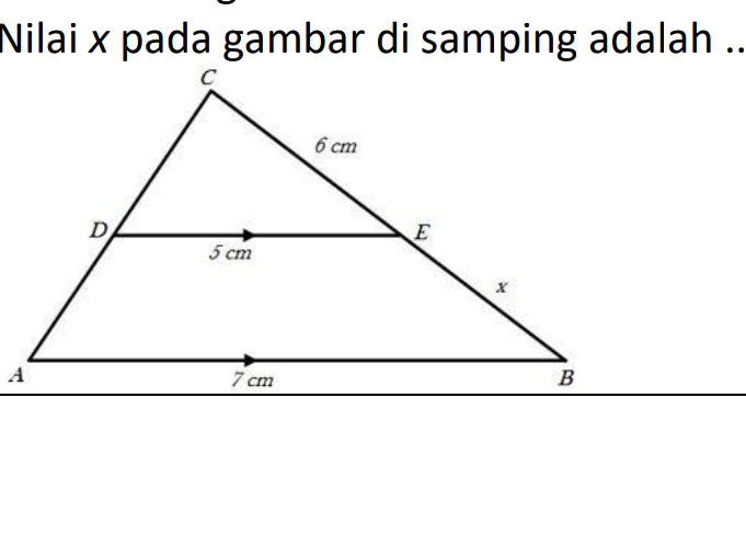 Nilai x pada gambar di samping adalah | StudyX