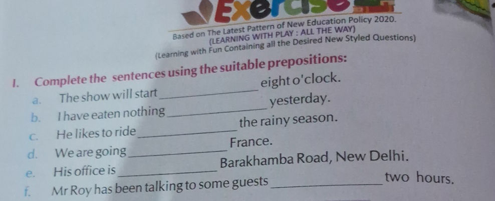 1. Complete the sentences using the suitable | StudyX