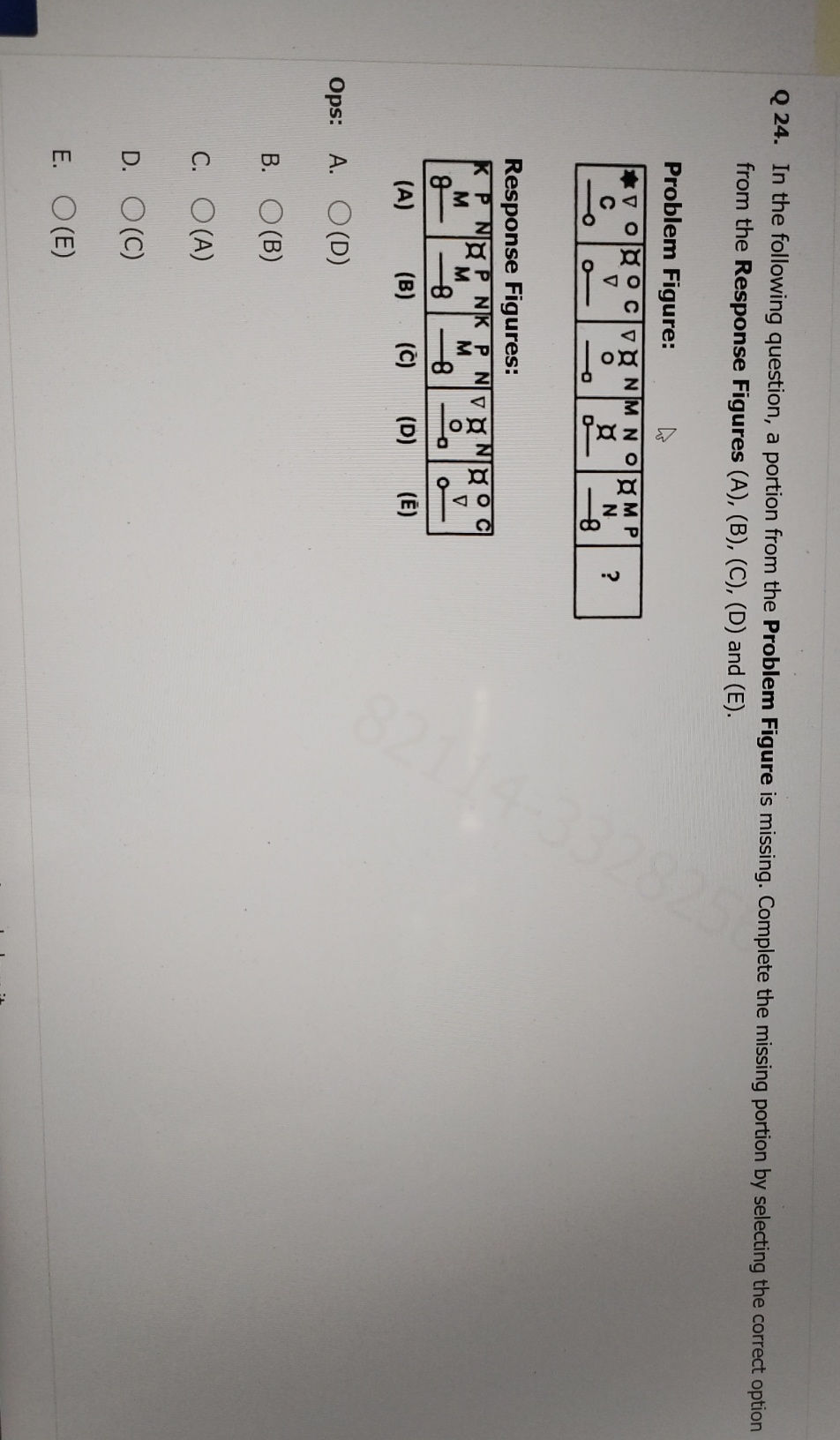 Q 24. In the following question, a portion | StudyX