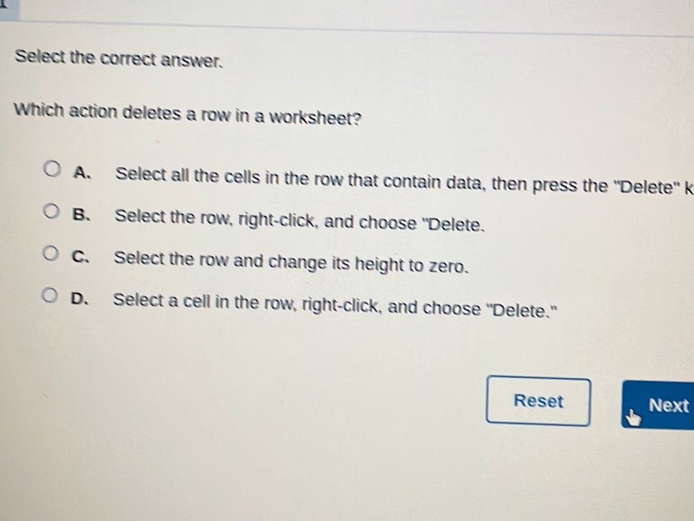 Select the correct answer. Which action | StudyX