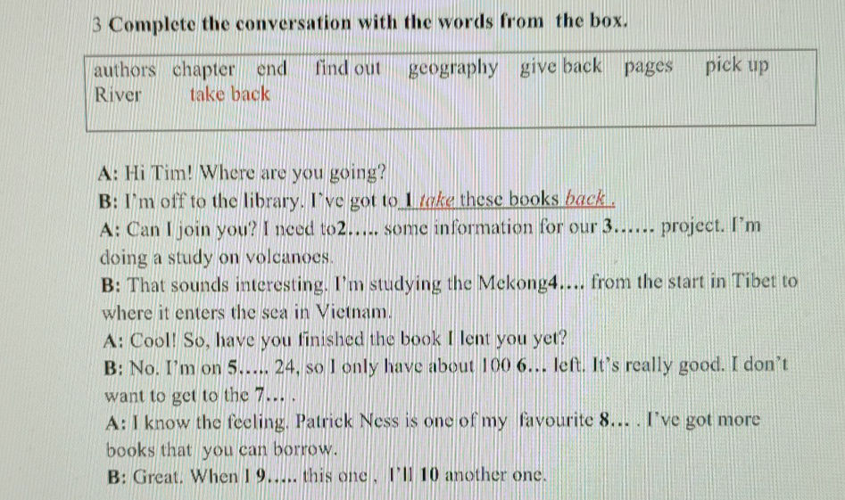 3 Complete the conversation with the words | StudyX