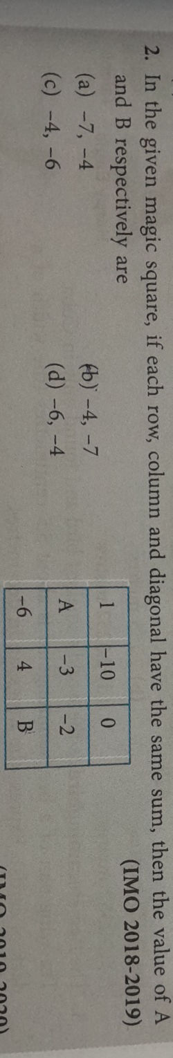 2. In the given magic square, if each row, | StudyX
