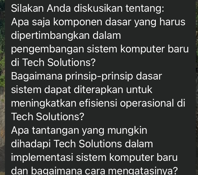 Silakan Anda diskusikan tentang: Apa saja | StudyX