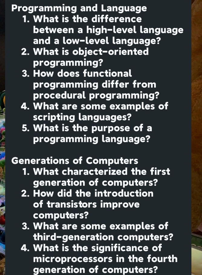Programming and Language 1. What is the | StudyX