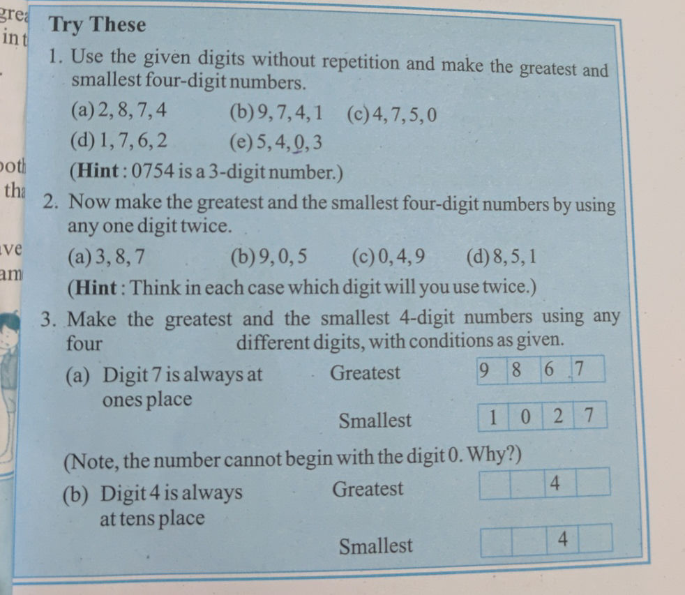 1. Use the given digits without repetition | StudyX