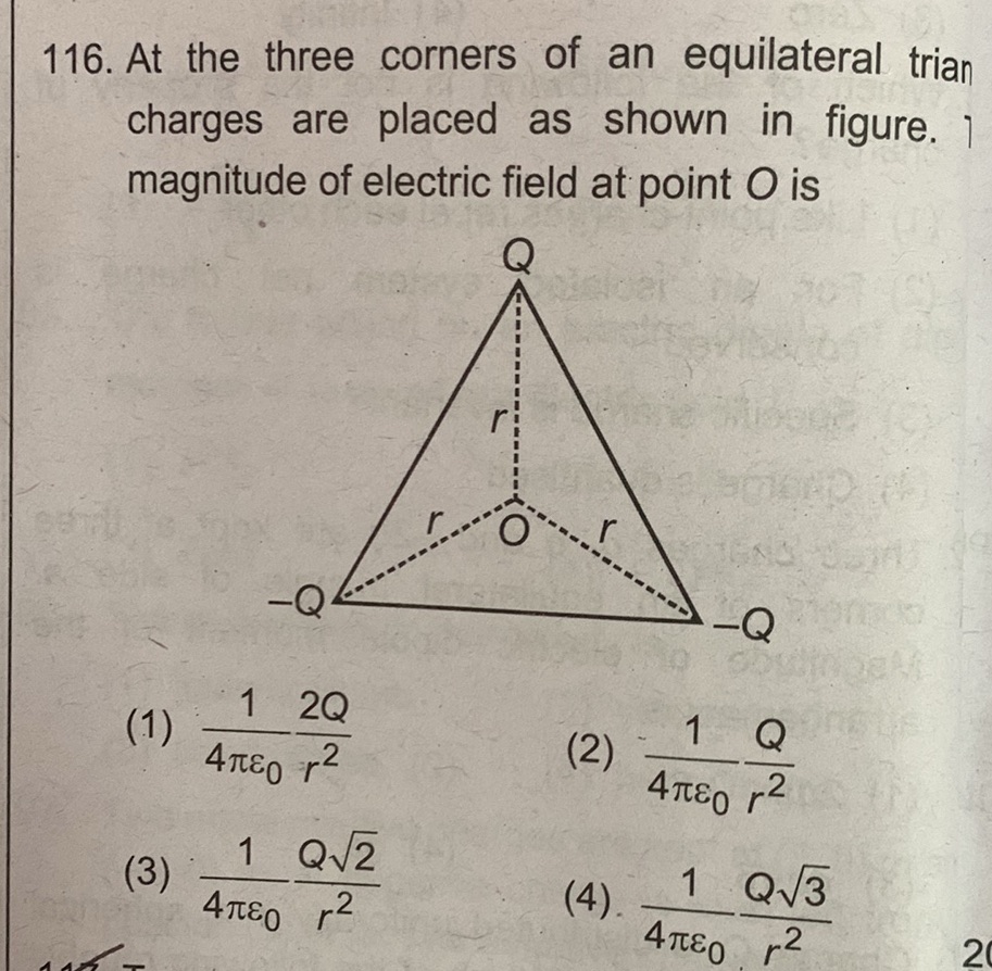 Three Trian 116. At the three corners of an equilateral | StudyX