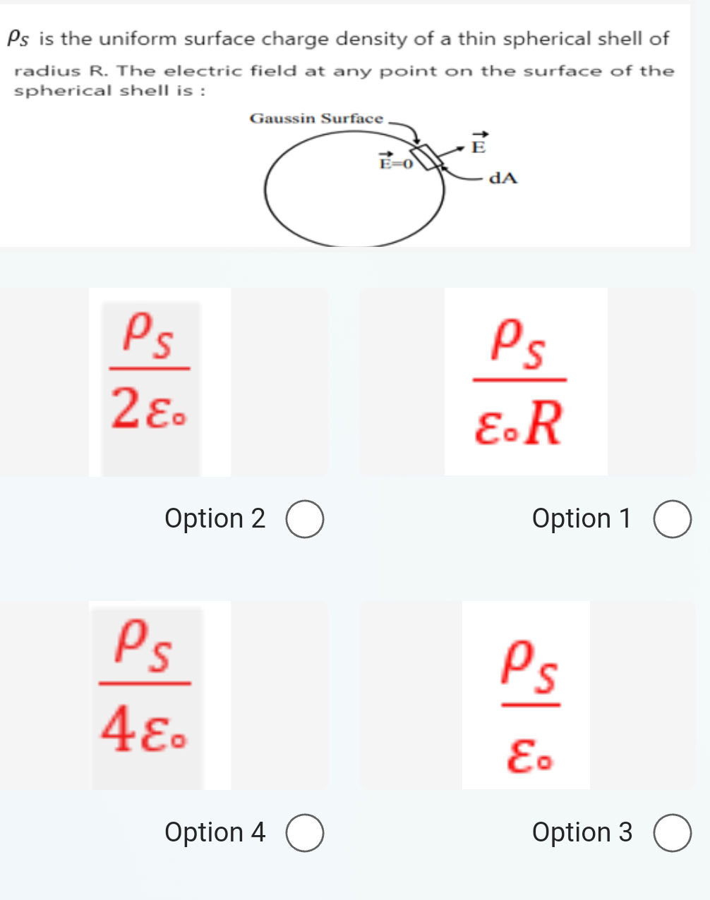 $ _s$ is the uniform surface charge density | StudyX