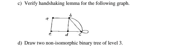 c) Verify handshaking lemma for the | StudyX