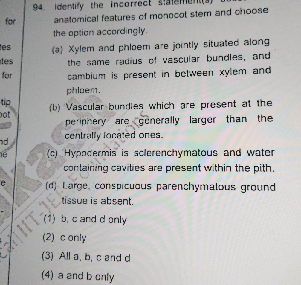 94. Identify the incorrect statement(s) | StudyX