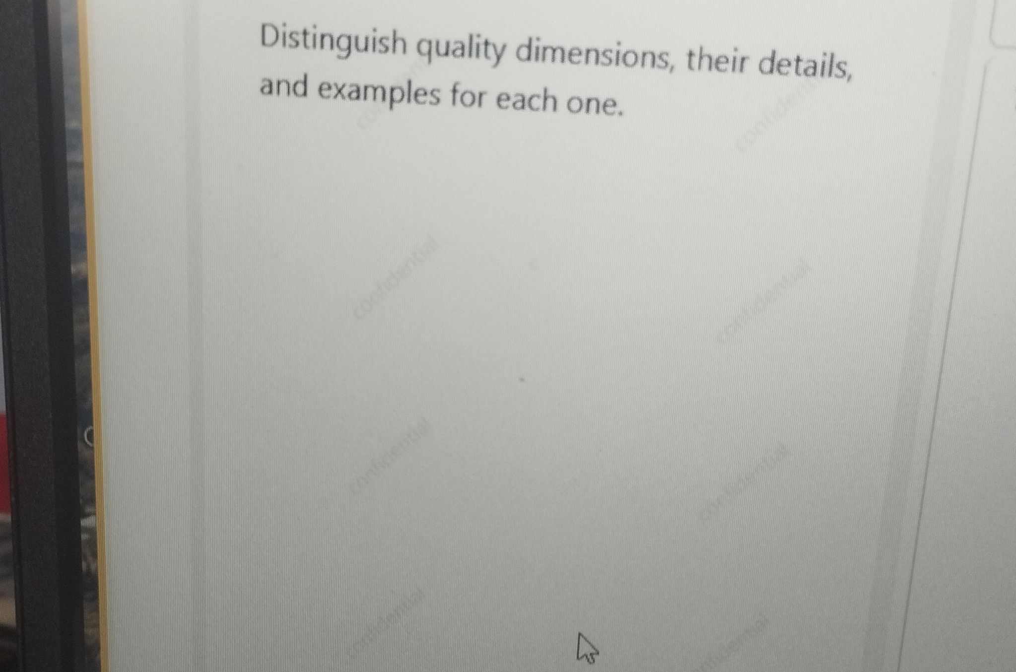 Distinguish quality dimensions, their | StudyX
