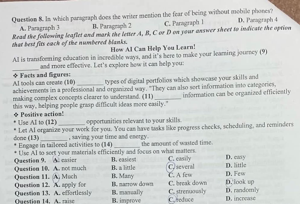 Question 8. In which paragraph does the | StudyX