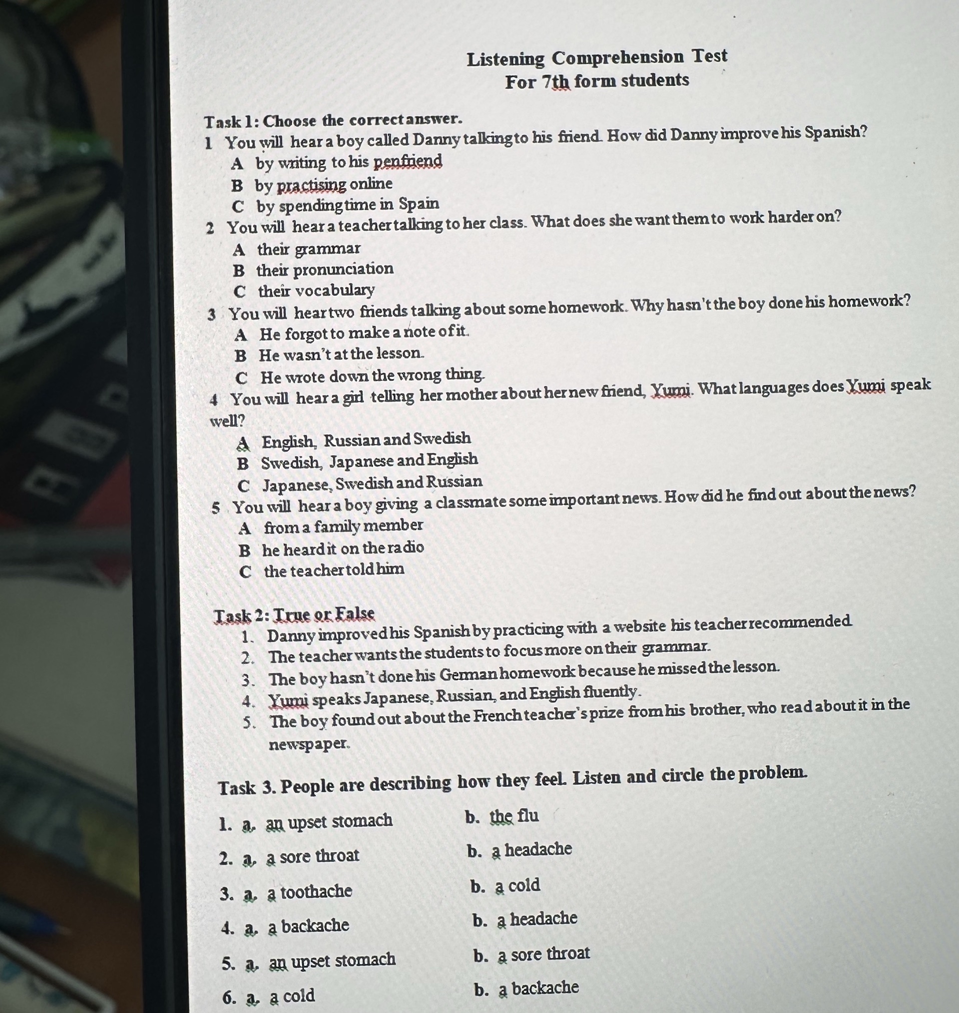 Task 1: Choose the correct answer. 1 You | StudyX
