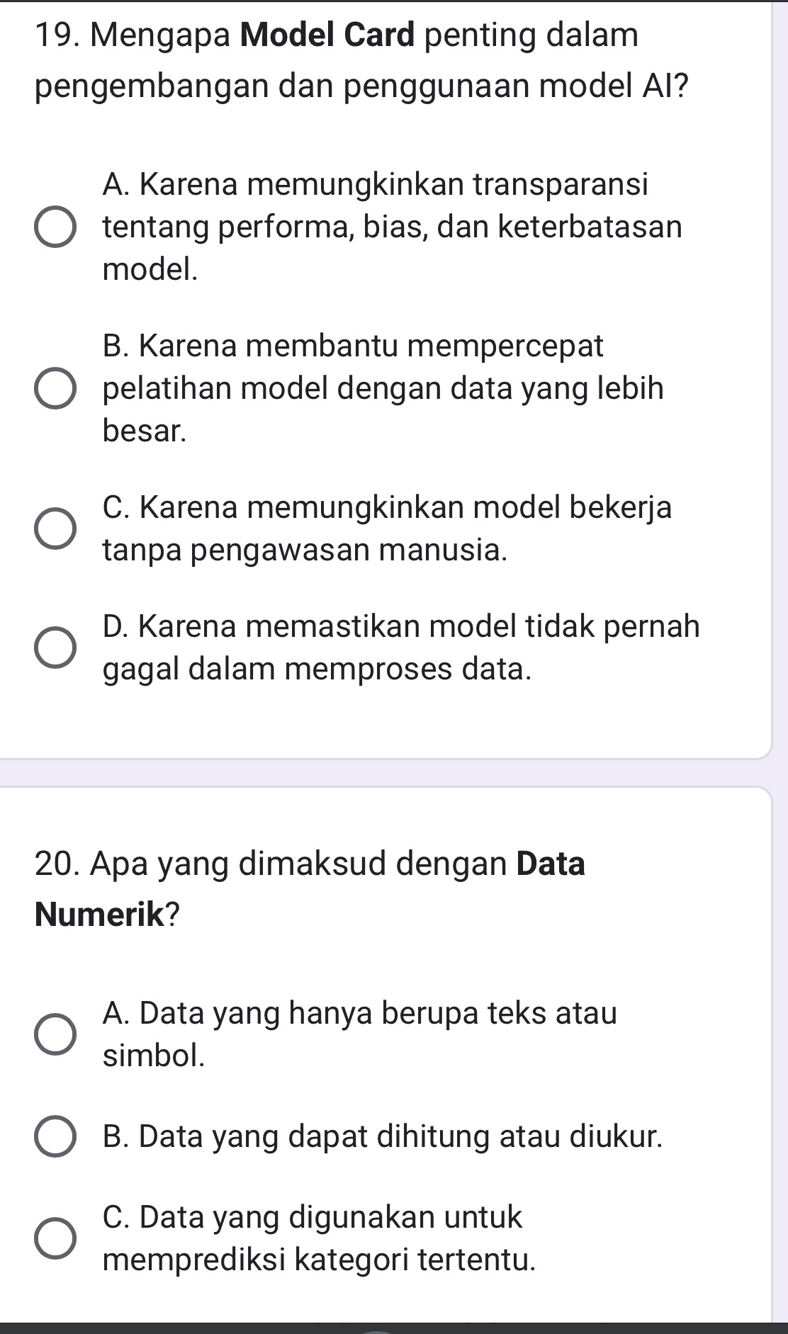 19. Mengapa Model Card penting dalam | StudyX