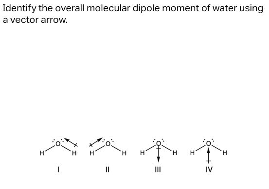Identify the overall molecular dipole moment