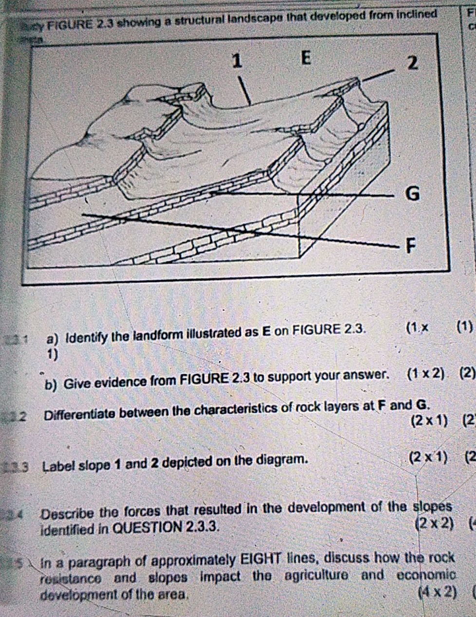 a) Identify the landform illustrated as E on | StudyX