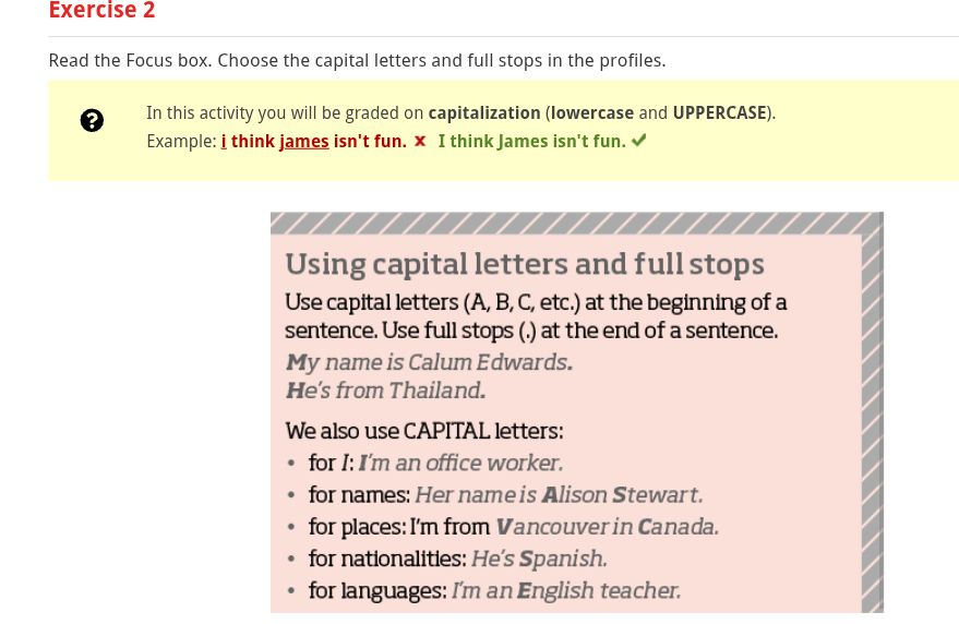 Focus Box Example Read the Focus box. Choose the capital