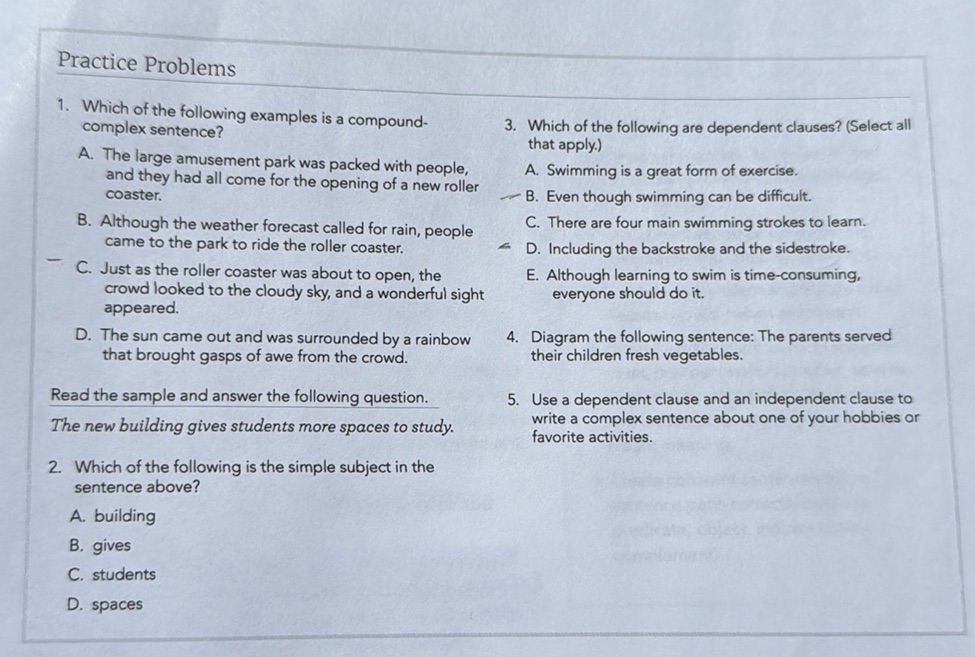1. Which of the following examples is a | StudyX