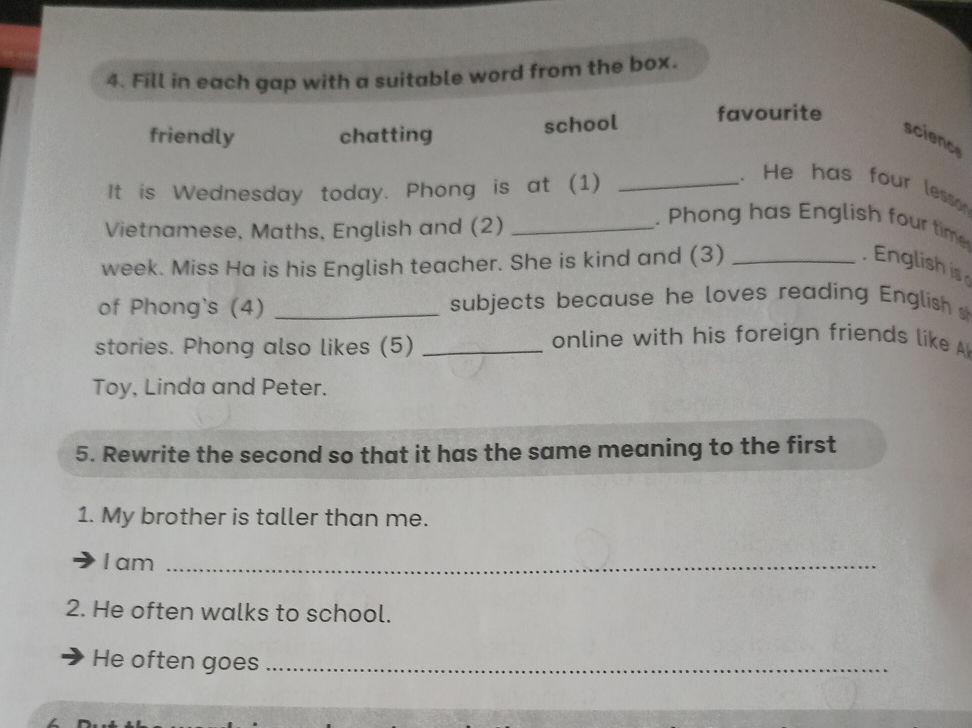 4. Fill in each gap with a suitable word | StudyX