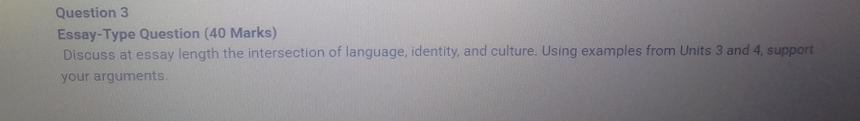 Question 3 Essay-Type Question (40 Marks)