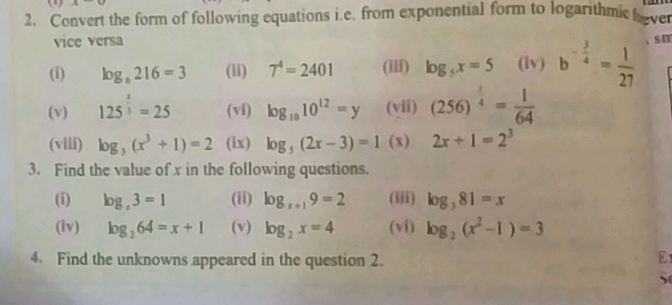 2. Convert the form of following equations | StudyX