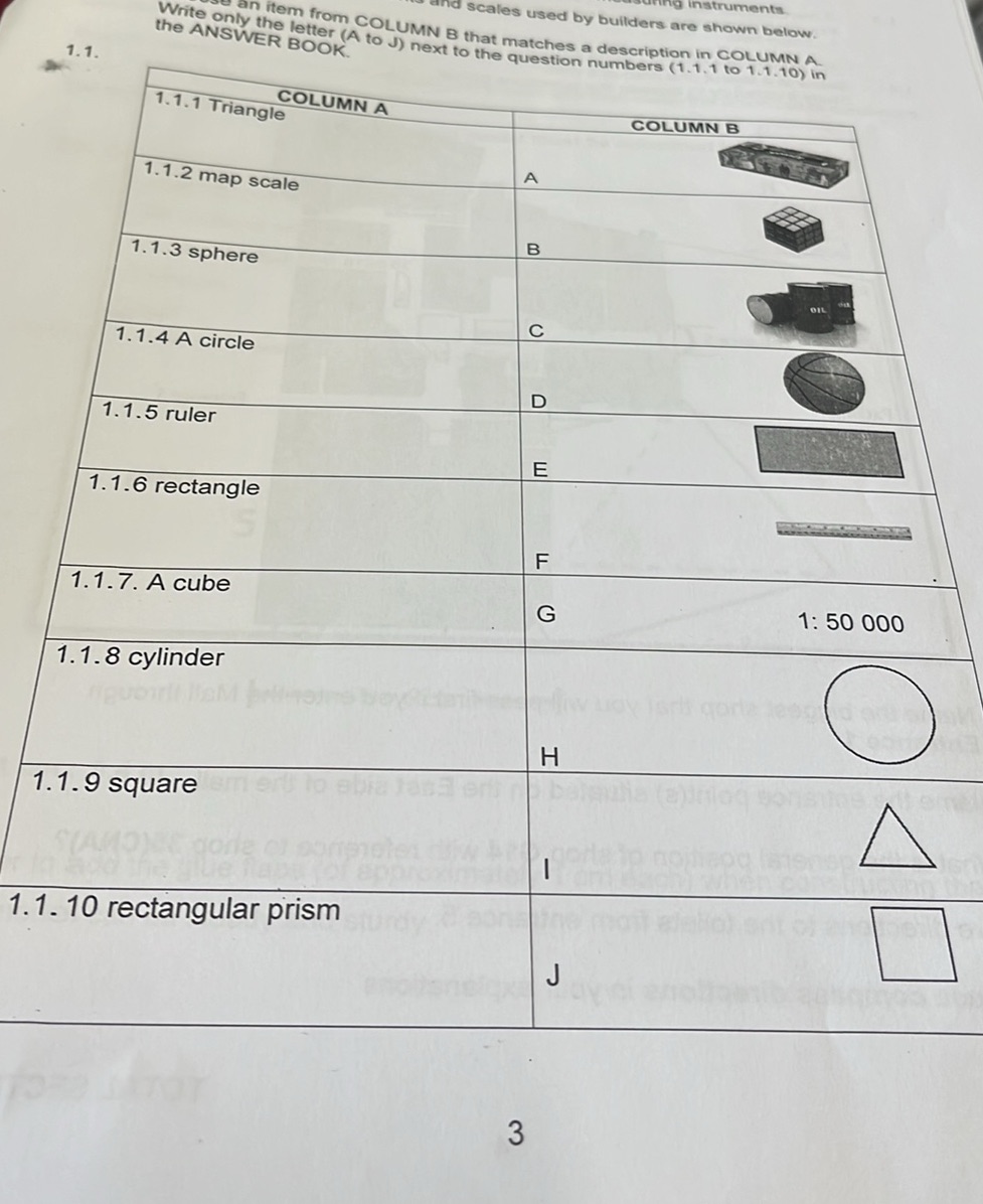 Match an item from COLUMN B that matches a | StudyX
