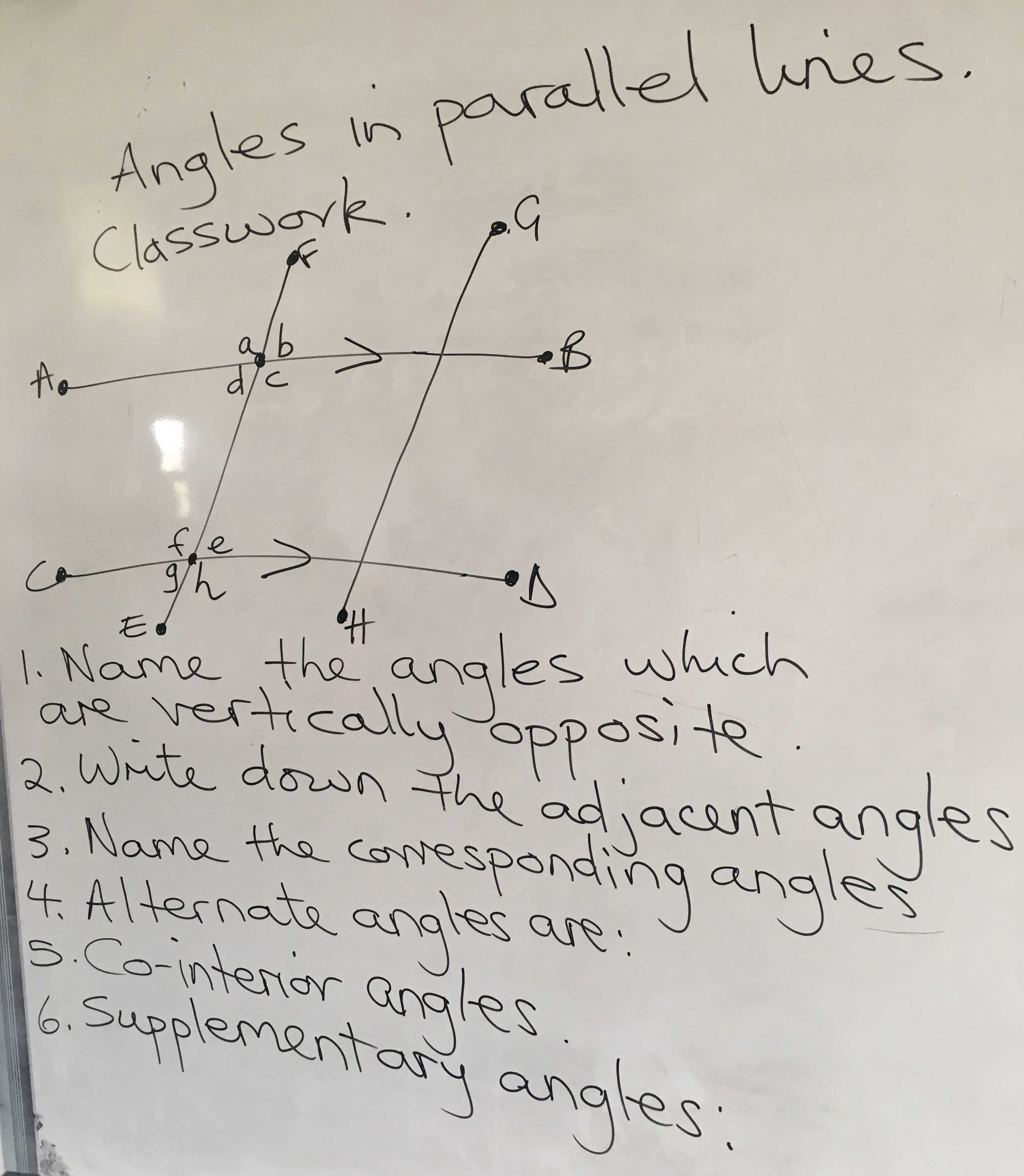 1. Name the angles which are vertically | StudyX