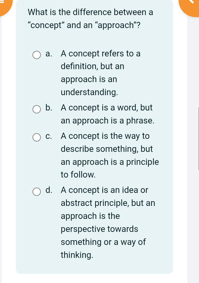 What is the difference between a "concept"
