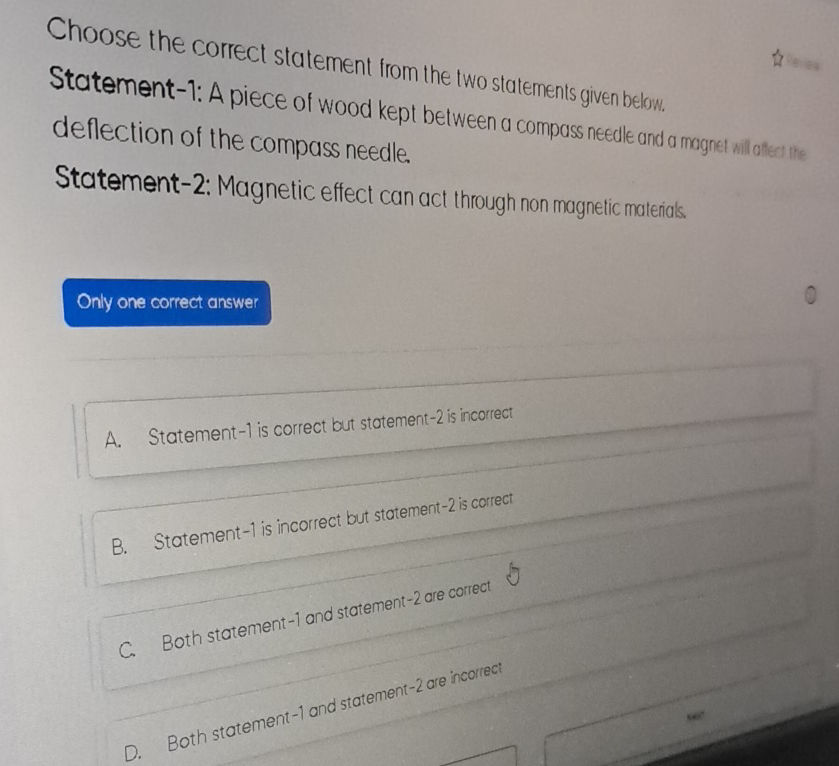 Choose the correct statement from the two | StudyX