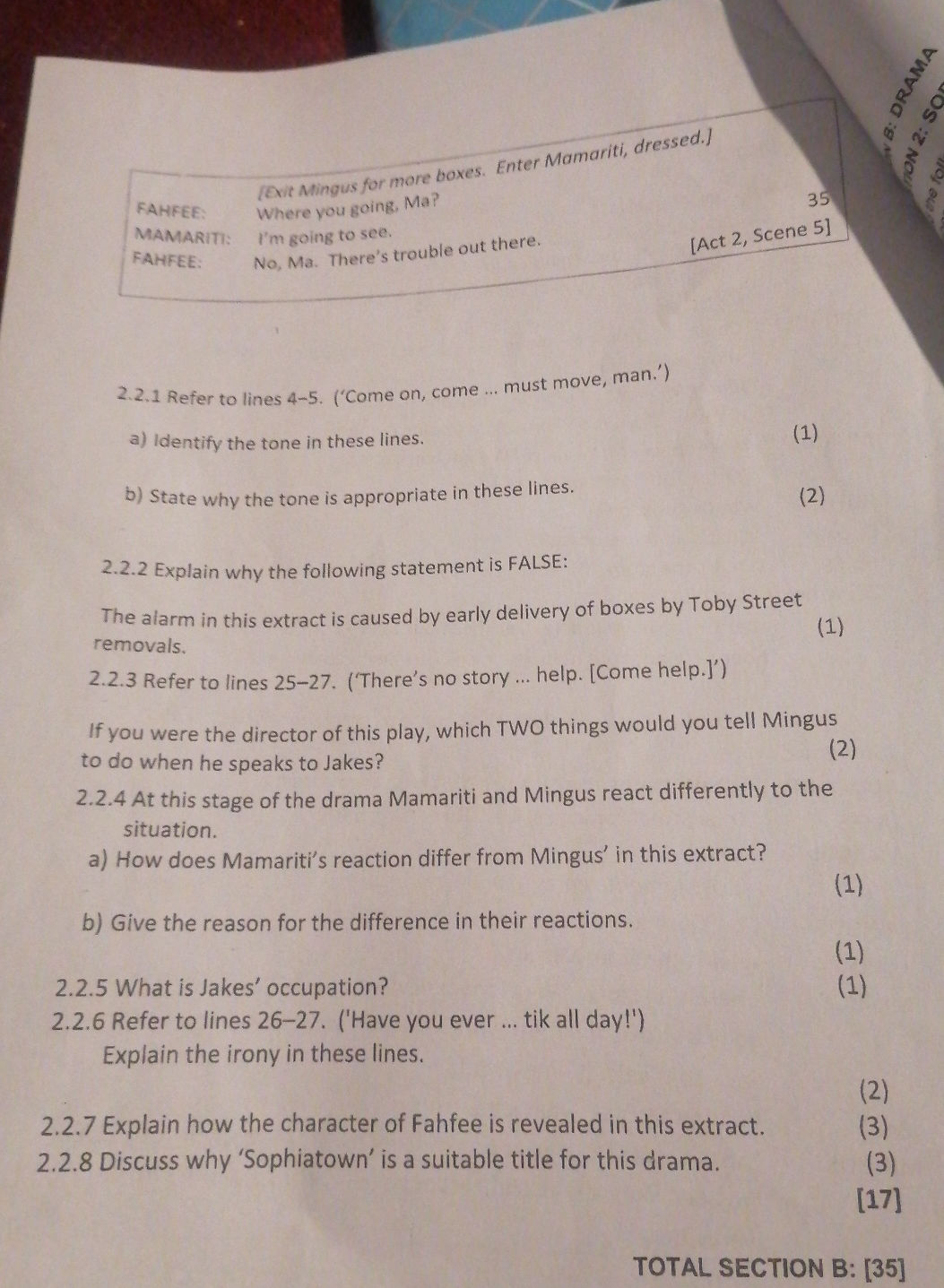 Fahfee Examples FAHFEE: Where you going, Ma? MAMARITI: I'm | StudyX