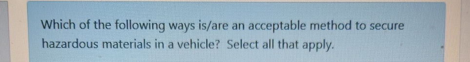Which of the following ways is/are an
