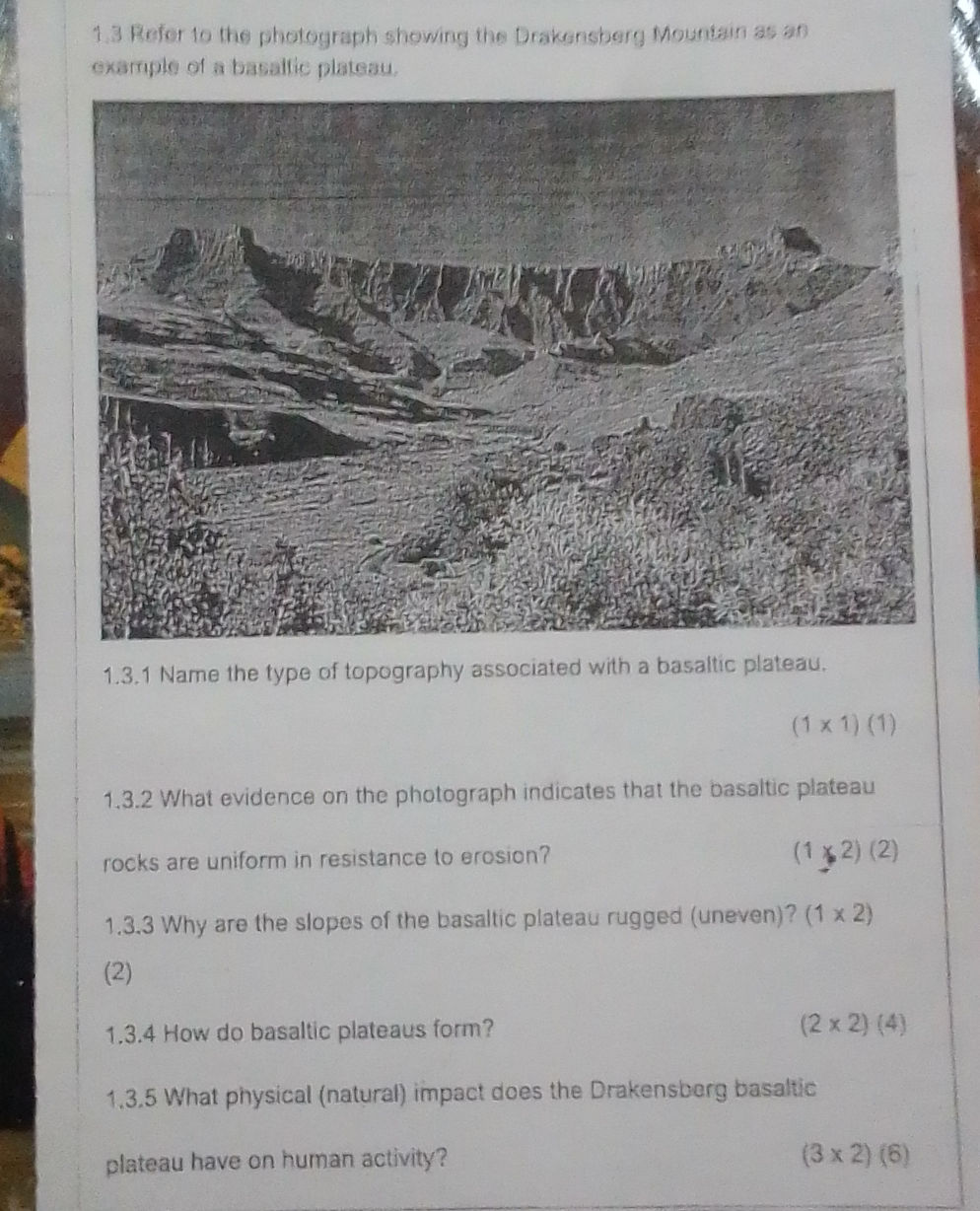 1.3 Refer to the photograph showing the | StudyX
