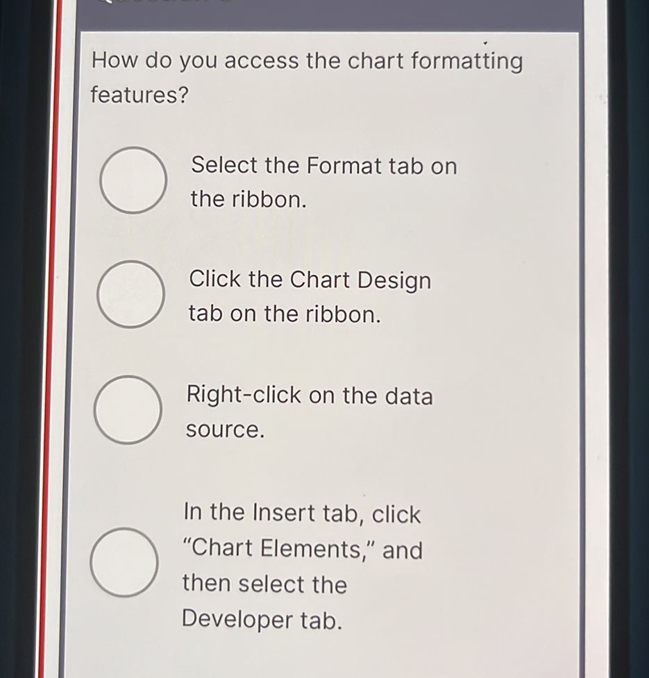 How do you access the chart formatting