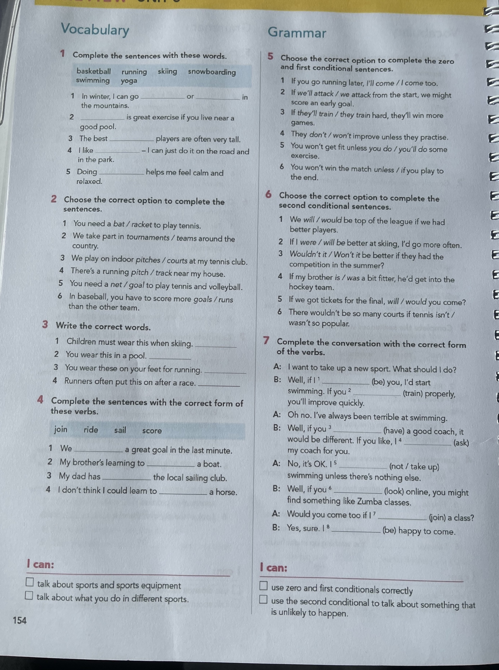 1 Complete the sentences with these words. | StudyX