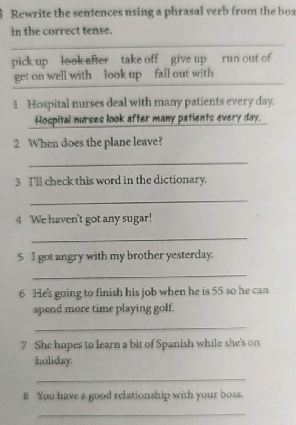 3 Rewrite the sentences using a phrasal verb | StudyX