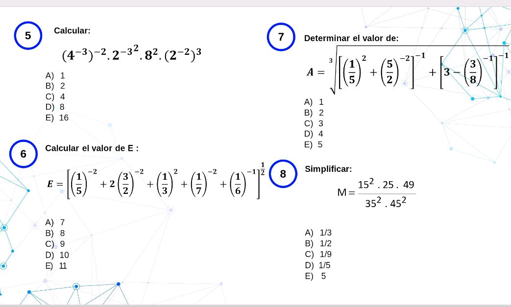 Calcular: $(4^{-3})^{-2} imes 2^{-3^2} | StudyX