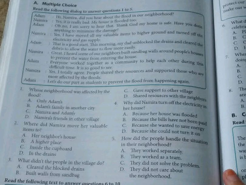 A. Multiple Choice Read the following dialog | StudyX